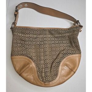 COACH Signature C Hobo Shoulder Bag F10923 Vintage Y2K Brown Leather -1435
